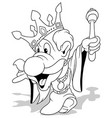 drawing of a funny distracted king vector image vector image