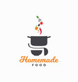 homemade food logo pan with vegetables and plate vector image vector image