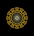 mandala gold in black background vector image