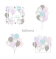balloons set with glitter birthday and holidays vector image