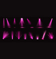 pink spotlights beams and floor projectors vector image