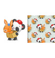 seamless courier panda holding box vector image vector image