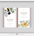 abstract watercolor cards flowers vector image vector image
