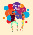 happy holi religious india holiday traditional vector image vector image