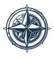 marine compass vintage monochrome emblem vector image vector image
