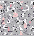 seamless pattern with hand drawn exotic big cat vector image