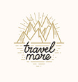 badge in trendy linear style with mountain vector image vector image