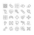 large set black and white puzzle icons vector image