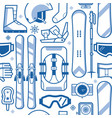 skiing and snowboarding pattern vector image vector image