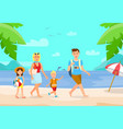 summer vacation on beach cartoon vector image