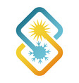 sun and snowflake air conditioner sign vector image