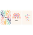 abstract children art poster with rainbow vector image vector image