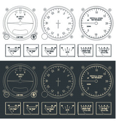 Jet airliner drawings in retro style Royalty Free Vector