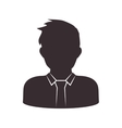 man head and torso silhouette icon avatar male vector image