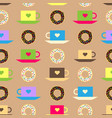 seamless pattern with coffee and chocolate glazed vector image vector image