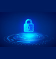 cyber security concept closed digital padlock vector image vector image