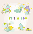 newborn cute parrot set for baby shower cards vector image