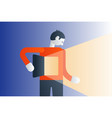 standing man gut feeling creative thinking concept vector image