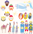 three wise men christmas set vector image