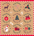 vintage christmas icons vector image