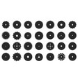 circular saw blade silhouette black round vector image