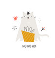 flat with funny cat and christmas box vector image