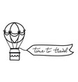outline hot air balloon with banner vector image