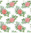 seamless pattern with flowers and greenery vector image vector image