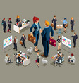 businessmen icons isometric people vector image vector image