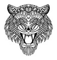 tiger head angry mandala entangle coloring page vector image