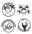 vintage repair workshop emblems vector image vector image