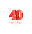 anniversary 40 red 3d numbers vector image vector image
