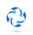 blue arrow direction recycle business logo vector image