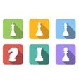 chess flat icons set vector image
