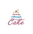 sweet cake design vector image vector image