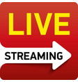 button live streaming - red design emblem vector image vector image