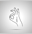 cartoon hand in ok gesture simple outline icon vector image vector image