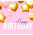 happy birthday with foil balloons glossy vector image