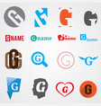 set of alphabet symbols of letter g vector image
