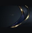 abstract elegant 3d black and gold curve shape vector image vector image