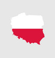 poland map flag polish country with banner vector image