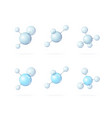 realistic detailed 3d different types molecule set vector image