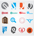 set of alphabet symbols letter q vector image vector image
