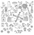 set spring doodles beginning symbols vector image