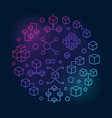 blockchain colorful line vector image