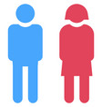 blue male and red female figures gender symbol vector image vector image