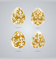 gold easter eggs vector image