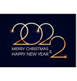 happy new 2022 year elegant gold text with light vector image