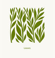 leaves label abstract design square icon vector image