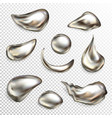 metal silver drops realistic vector image
